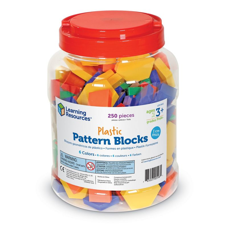 Learning Resources Plastic Pattern Blocks, Set of 250