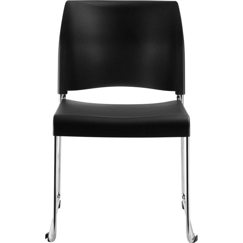 2pk Cafetorium Plastic Stack Chair Black - Hampton Collection
