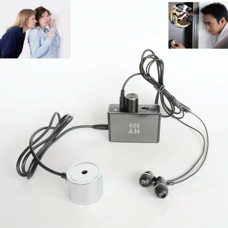 High Strength Super Sensitive Wall Microphone Voice Bug/Ear Listen Through Wall Contact/Probe Microphone Amplifier System Spy Listen Device Voice Bug HY929 F999b