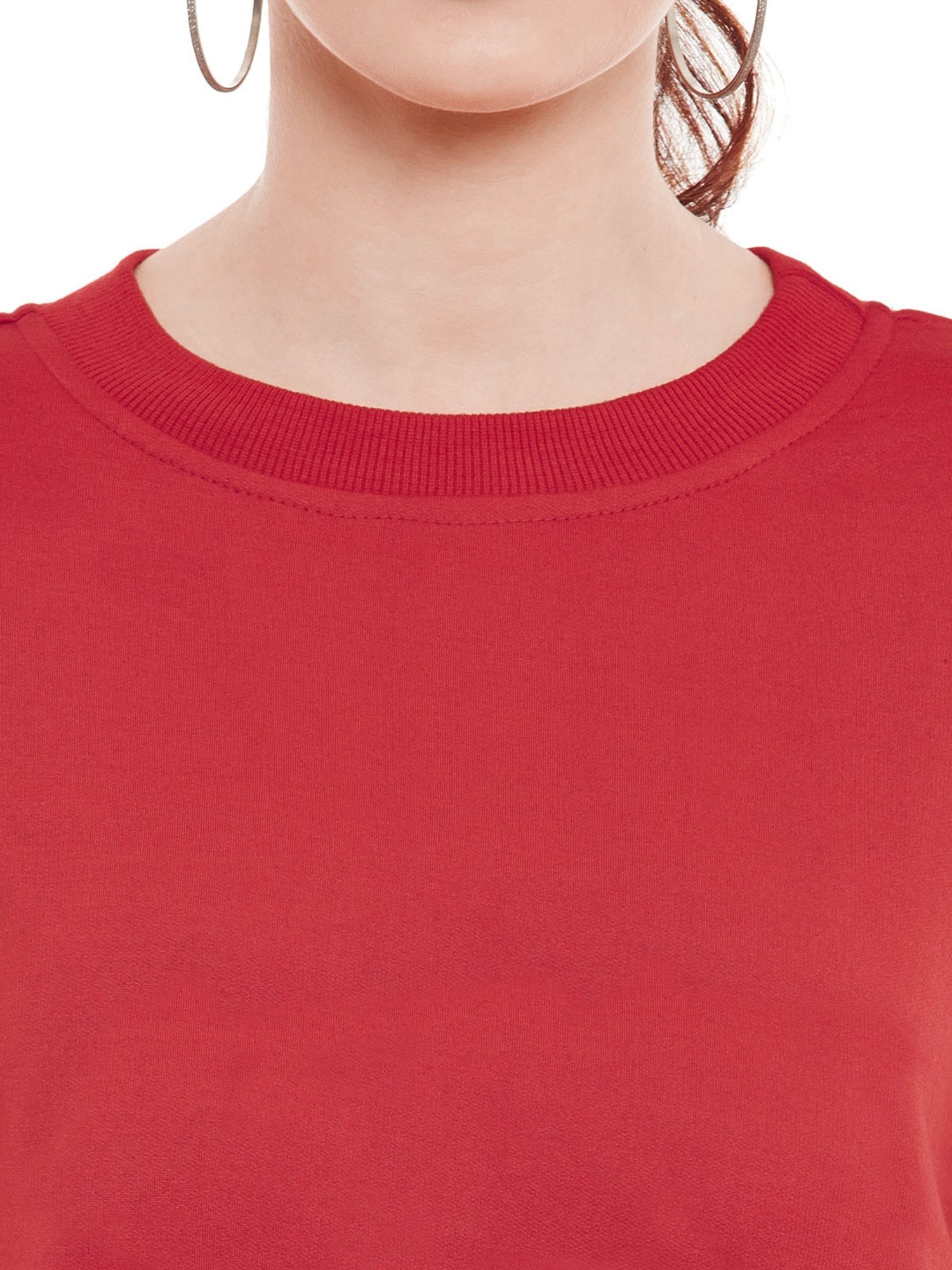 Belle Fille Red Full Sleeves Sweatshirt