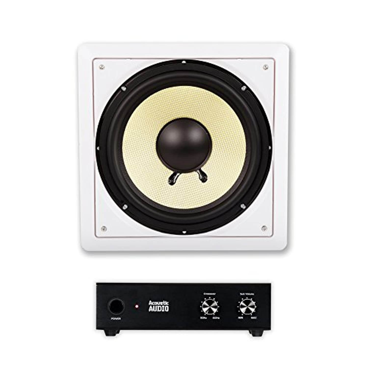 Acoustic Audio HD-S10 in Wall 10" Home Theater Passive Subwoofer Speaker and Amplifier (HD-S10A)