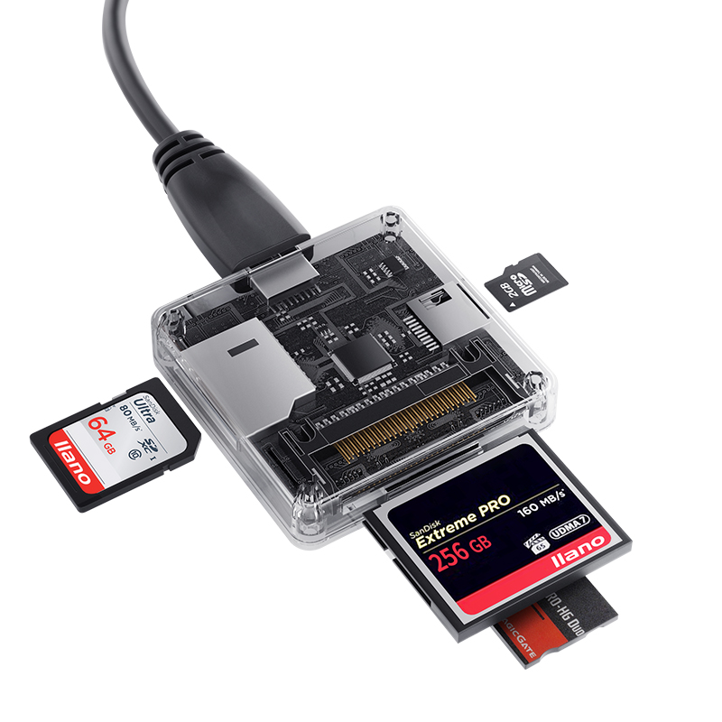 4-in-1 Multi USB 3.0 smart card reader flash multi-memory card reader for USB3.0/SD/TF/MS/CF card reading micor SD flash card