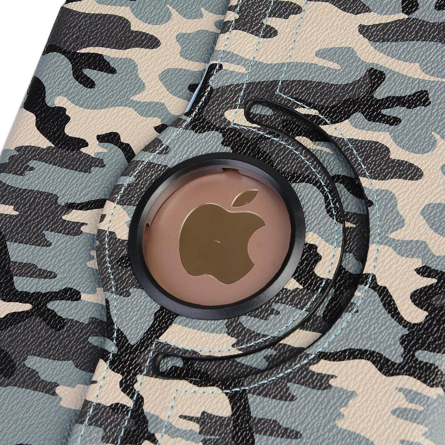 iPad Air Case,TechCode New 360 Degrees Rotating Stand Smart Case Cover Polka Dot Pattern Case for iPad Air/iPad 5 9.7 inch