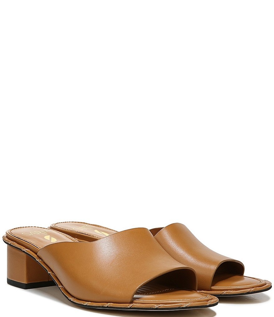 Sarto by Franco Sarto Alden Leather Block Heel Slides