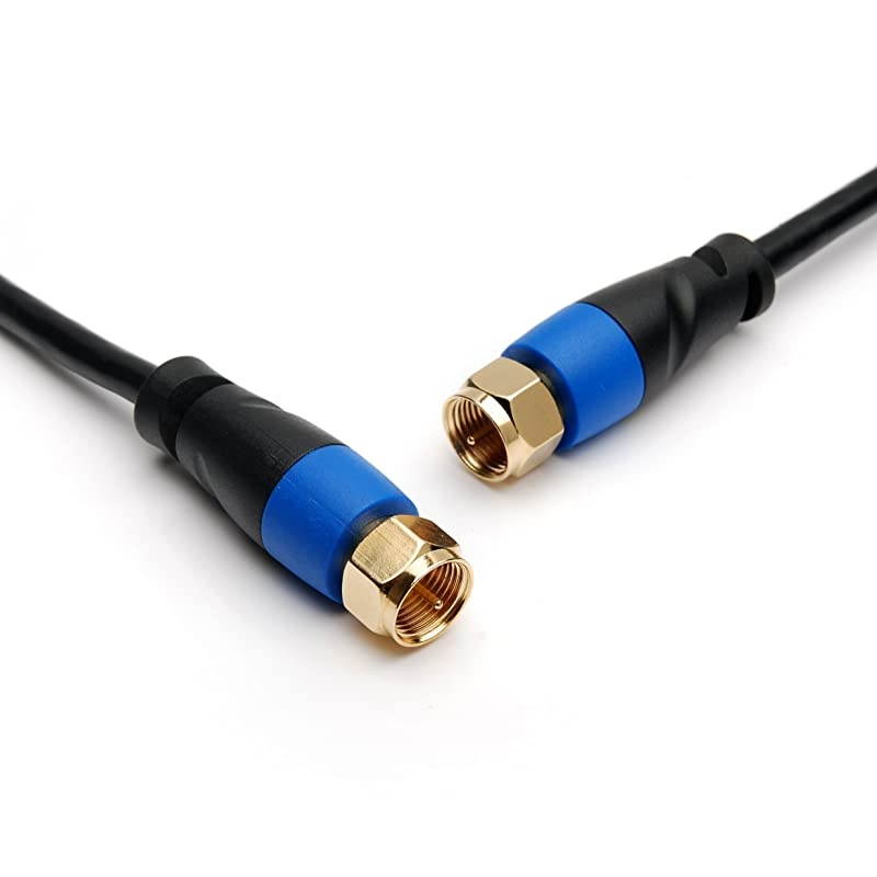 Coaxial Digital AudioVideo TV Antenna Cable 6FT F Male ConnectorsTriple Shielded