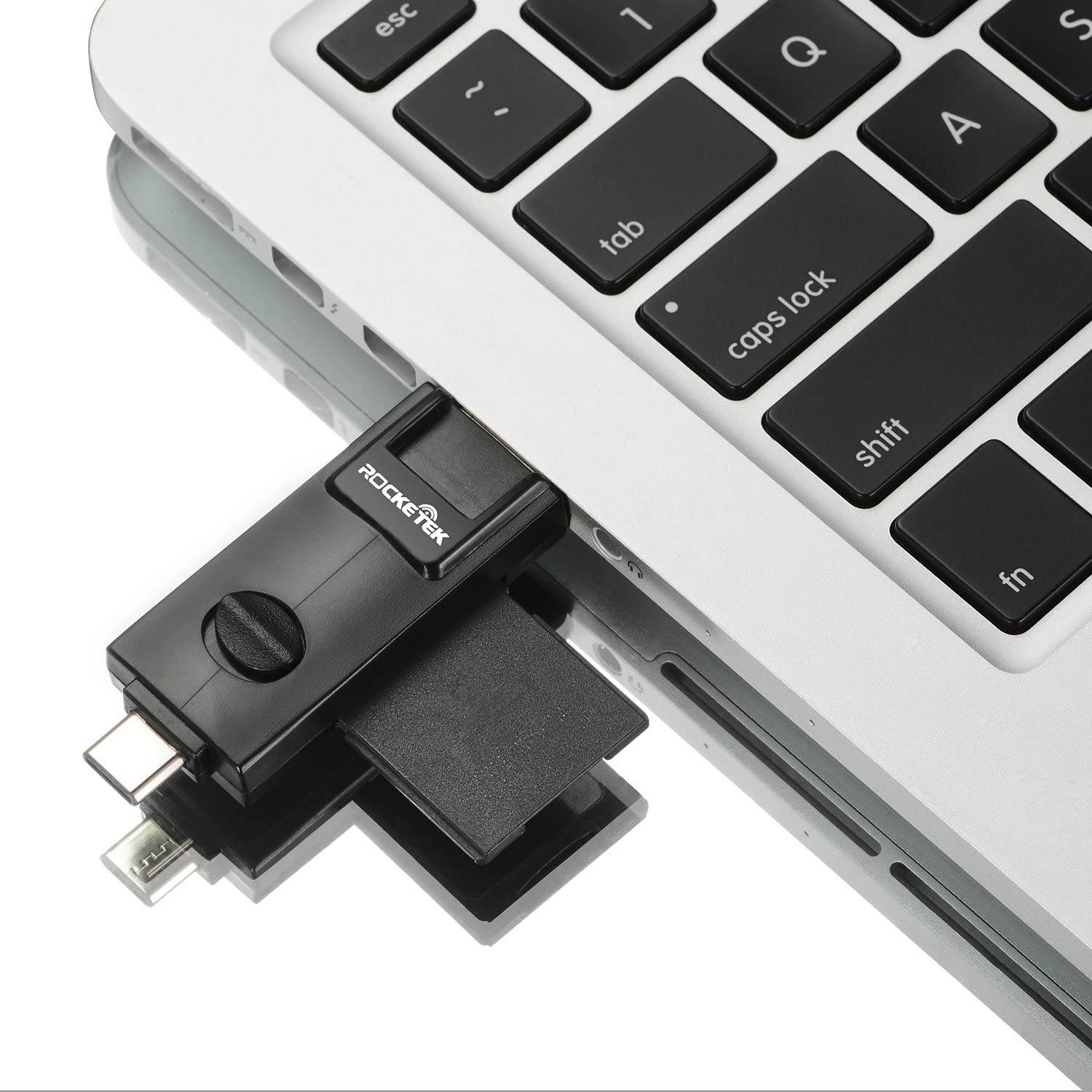 [OTG Adapter & SD Card Reader] Rocketek USB C & USB 3.0 TF/SD Card Reader/OTG Adapter for Smartphone Tablet and PC, Type C OTG Adapter for for USB C On-The-Go Compatible Devices