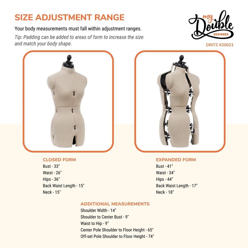 Dritz Small Double Designer Dress Form