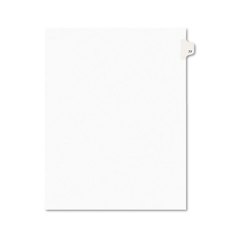 Avery-Style Legal Exhibit Side Tab Divider Title: 77 Letter White 25/Pack 01077