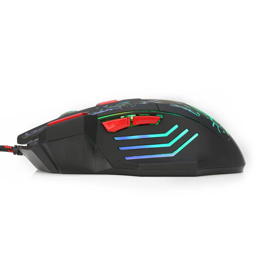 HXSJ H300 USB Wired Gaming Mouse Ergonomic Mice with Breathing Light 5500DPI 7 Buttons for PC Laptop