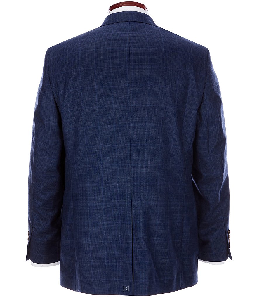 Ralph Ralph Lauren Classic Fit Navy Flat Front Windowpane Wool Suit