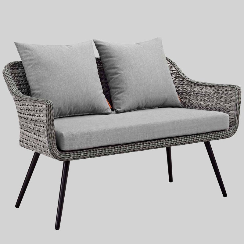 Endeavor Outdoor Patio Wicker Rattan Loveseat Gray - Modway