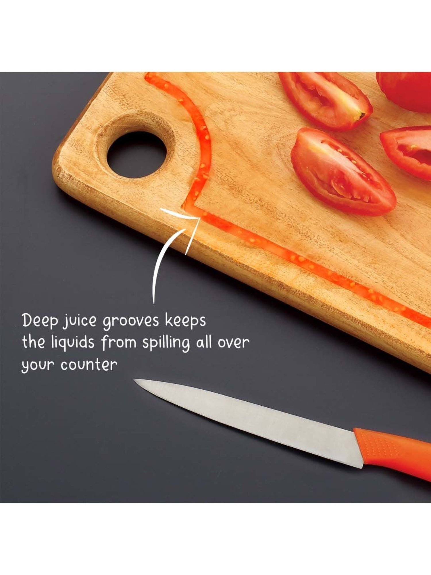 Crayton Natural Beige Mango Wood Chopping Board - Set of 1