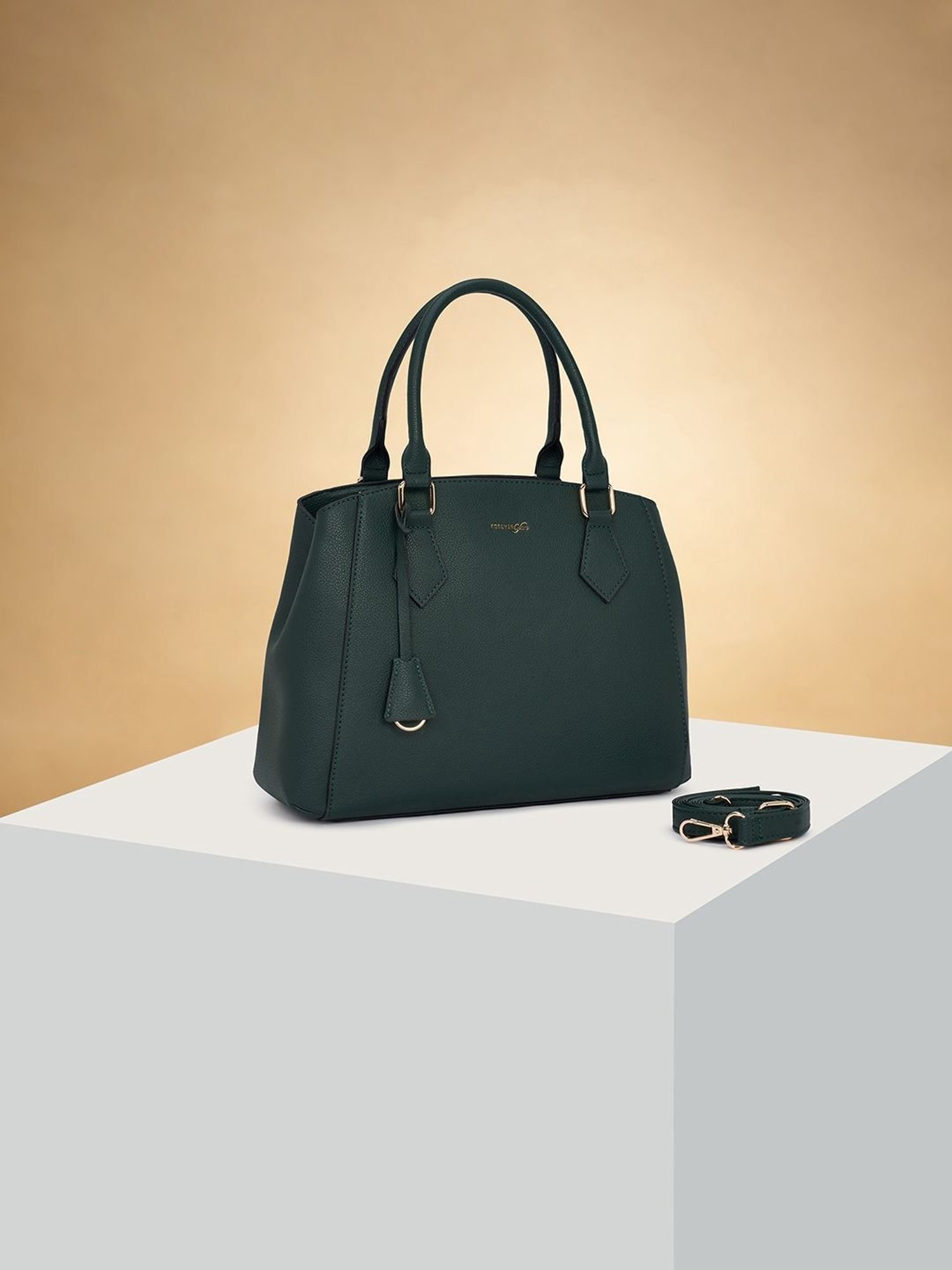 Forever Glam by Pantaloons Forest Green Solid Handbag