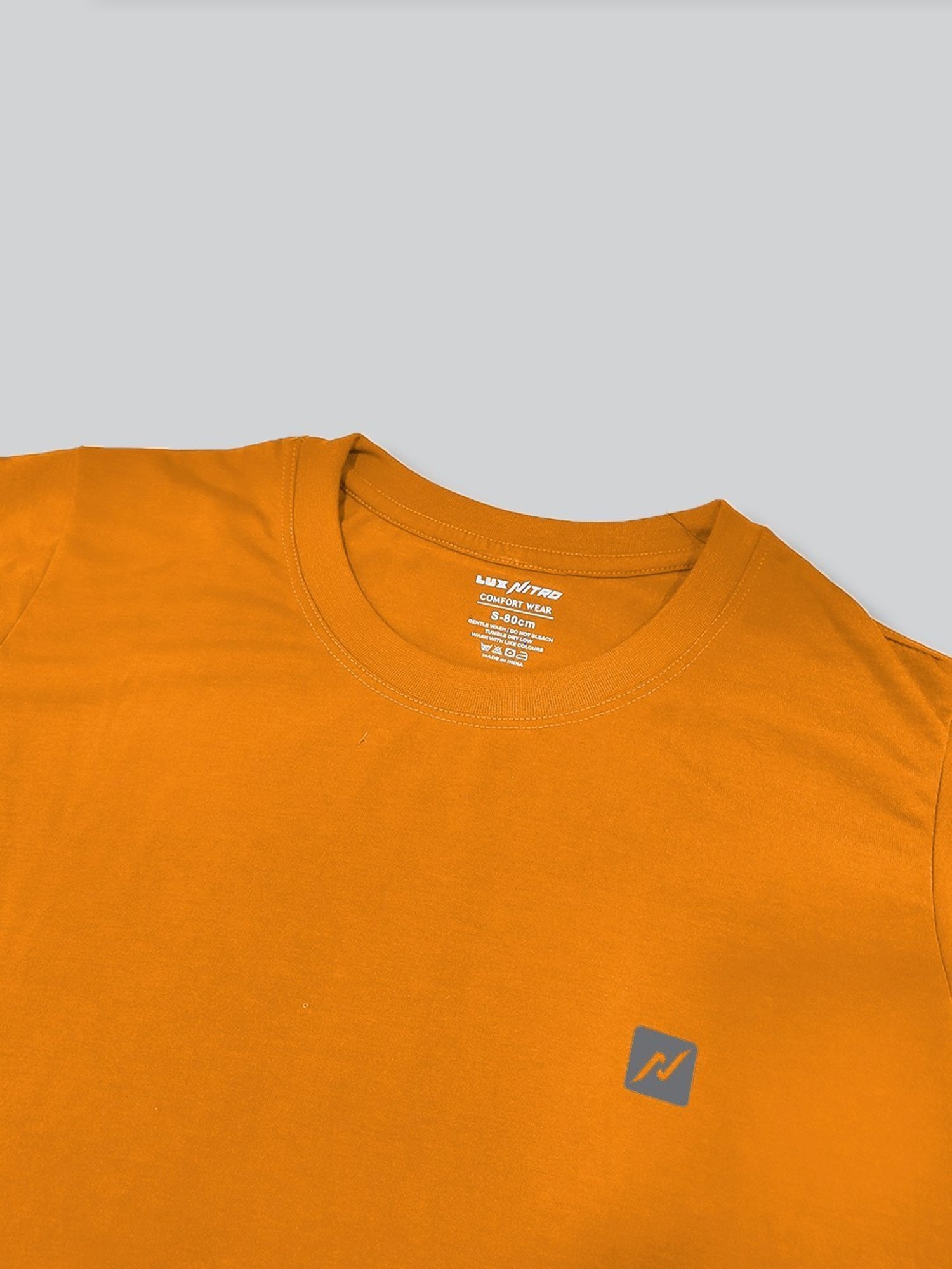 Lux Nitro Tan & Orange Regular Fit T-Shirt Pack of - 2