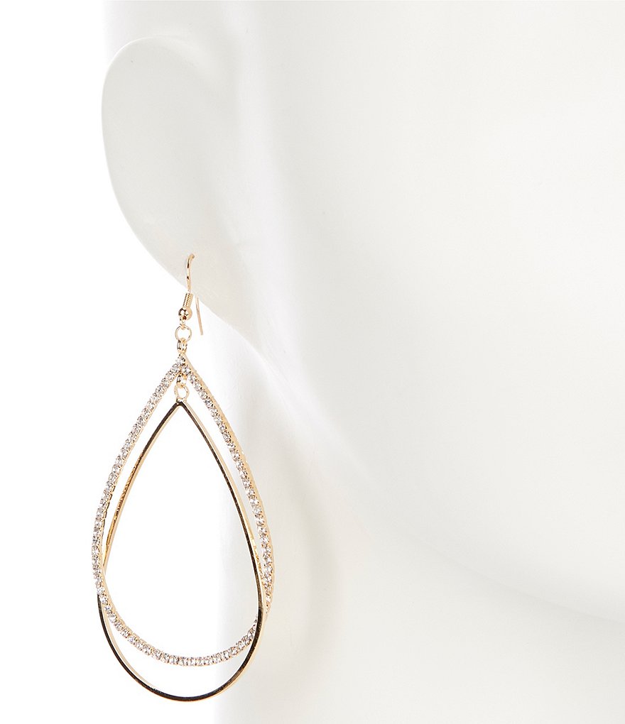 Natasha Accessories Rhinestone Drop Earrings