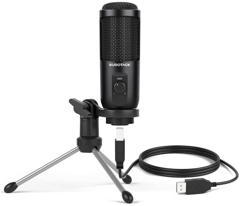 USB Microphone for Computer, SUDOTACK Condenser PC Mic Kit for Streaming, Recording, Podcasting, Gaming, YouTube, Skype, Zoom, Twitch, Compatible with Laptop Desktop Windows macOS