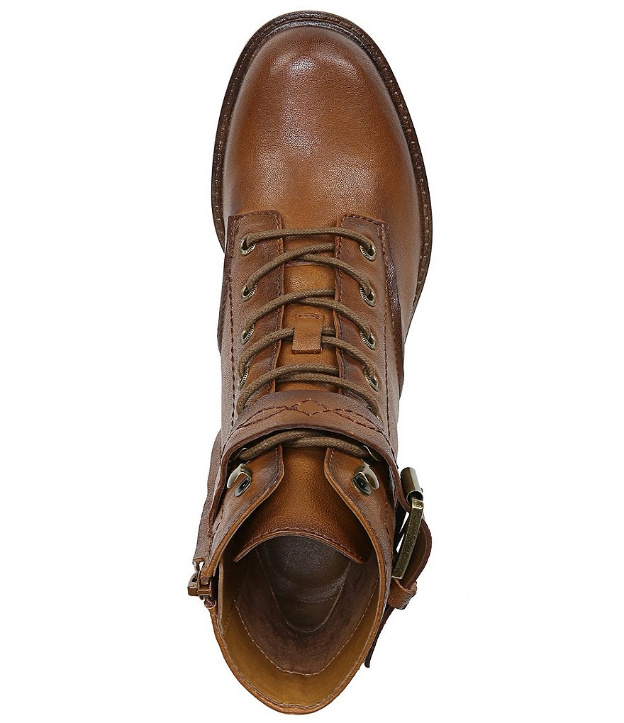 Zodiac Gemma Leather Buckle Strap Detail Lug Sole Block Heel Combat Booties