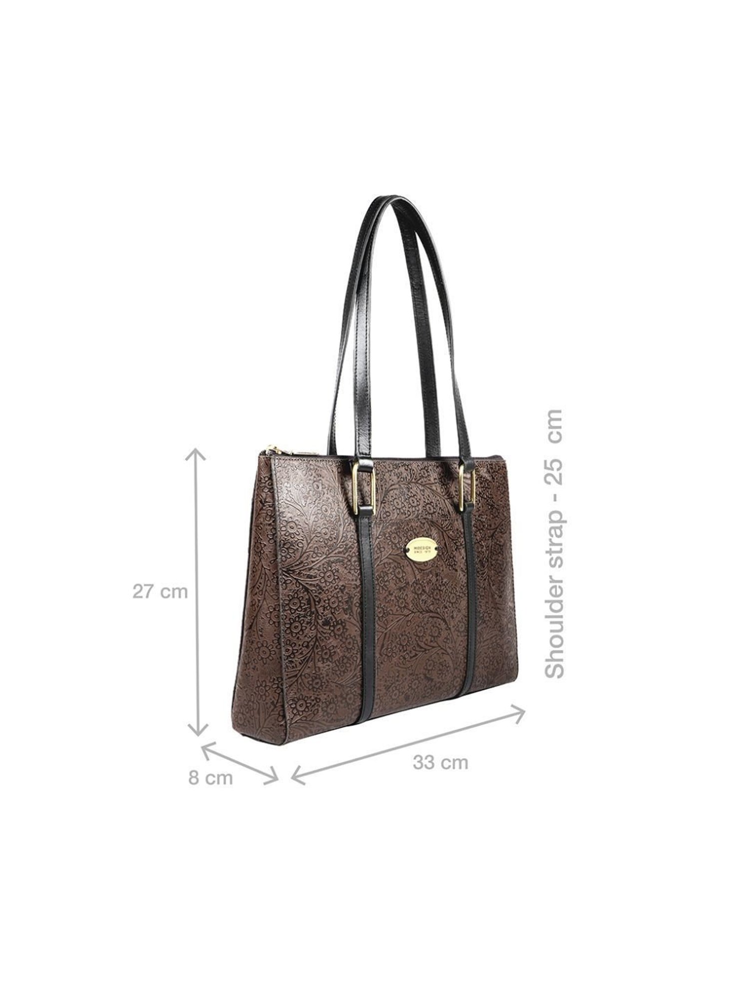 Hidesign Brown Textured Medium Shoulder Handbag