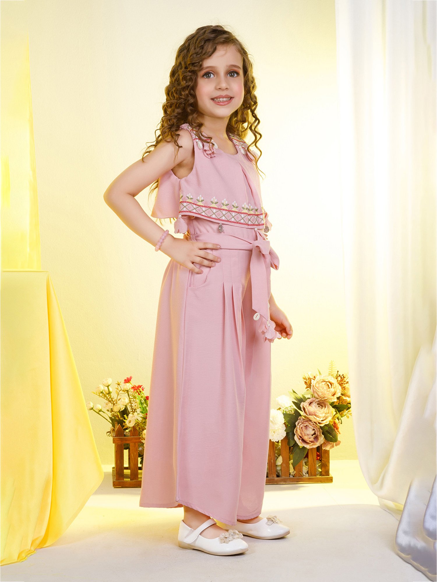 Stylestone Kids Red Printed Jumpsuit