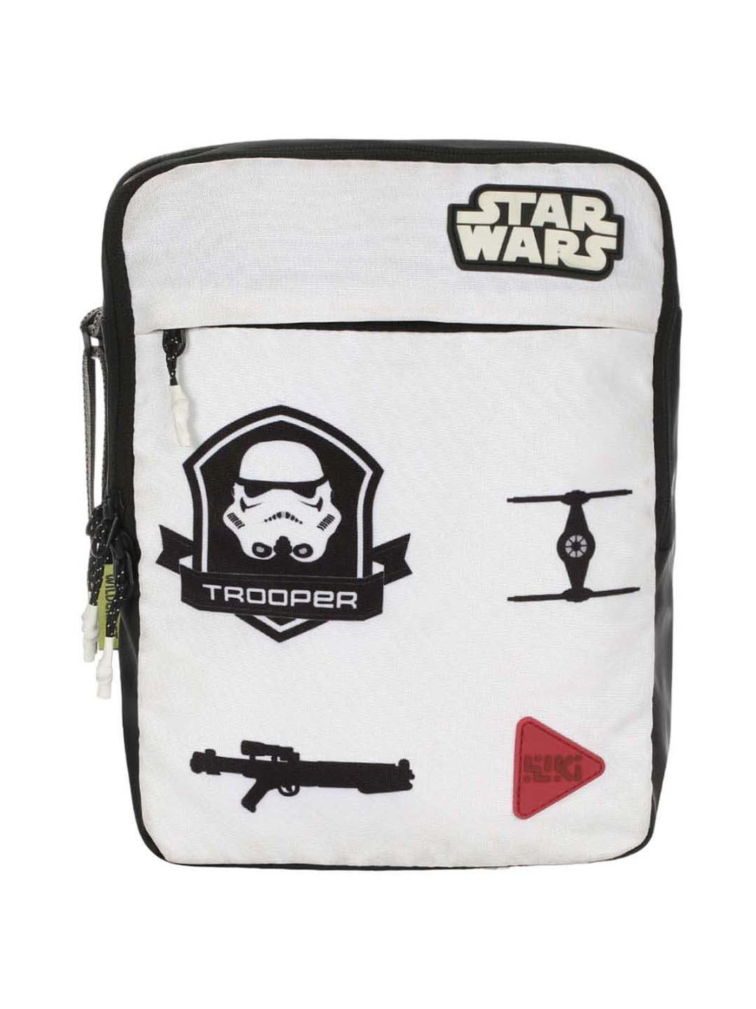 Wiki Star White Printed Medium Cross Body Bag