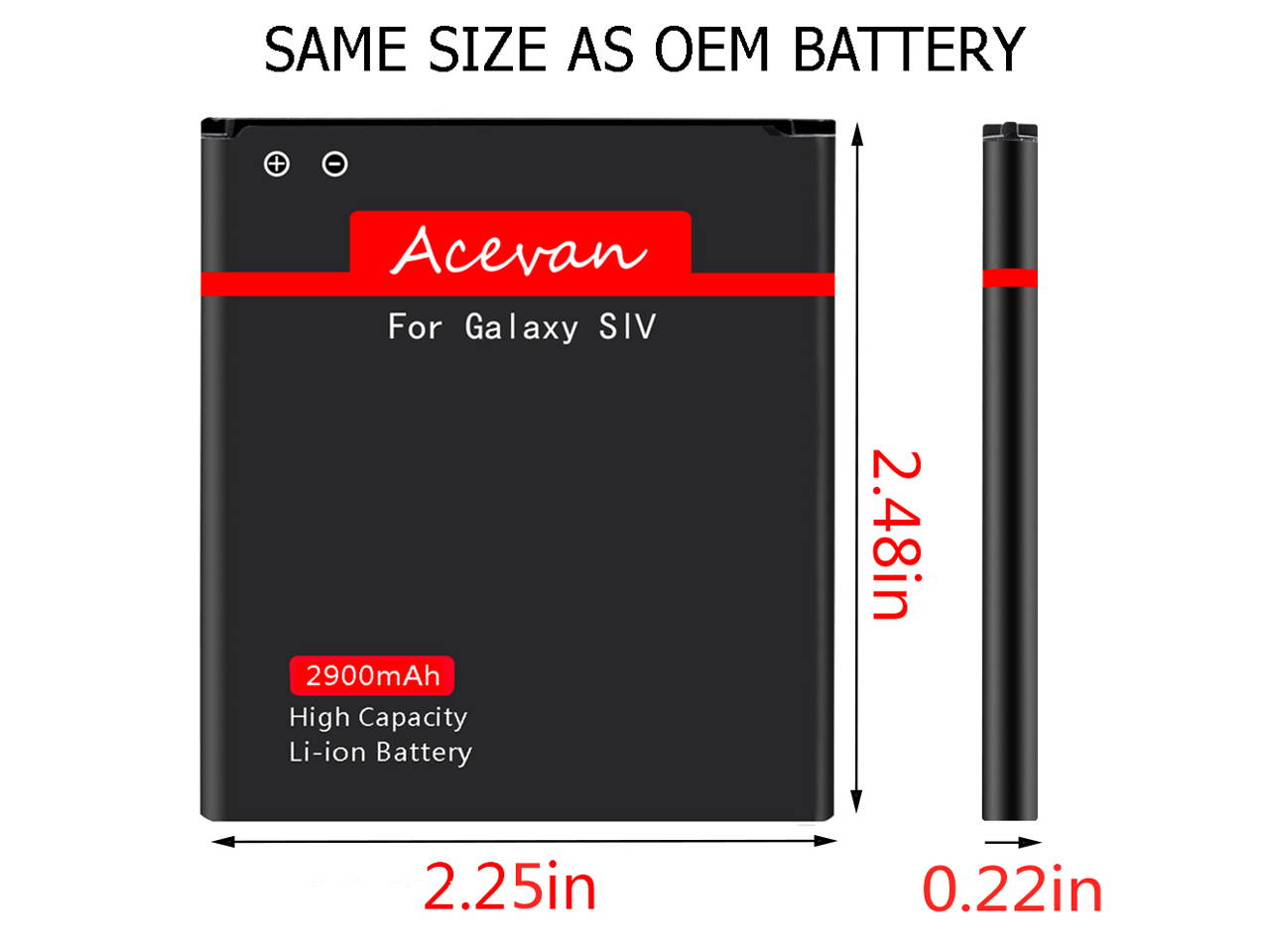Galaxy S4 Battery, Acevan 2900mAh Li-ion Replacement Battery for Samsung Galaxy s4, I337(AT&T), Verizon I545, Sprint L720, T-Mobile M919, R970, I9500, I9505, Galaxy S4 LTE I9506 [2 Years Warranty]