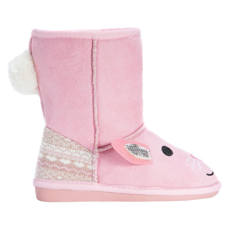 Toddler Girls' MUK LUKS Bonnie Pink Bunny Shearling Style Boots - Pink 9