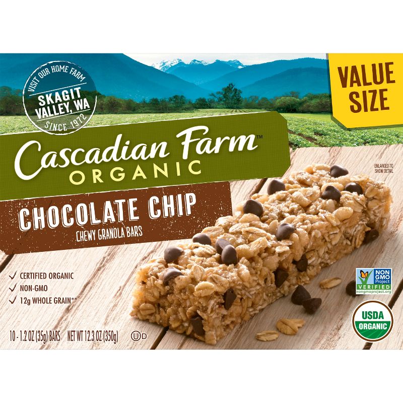 Cascadian Farms Organic Dark Chocolate Chip Chewy Granola Bars - 10ct