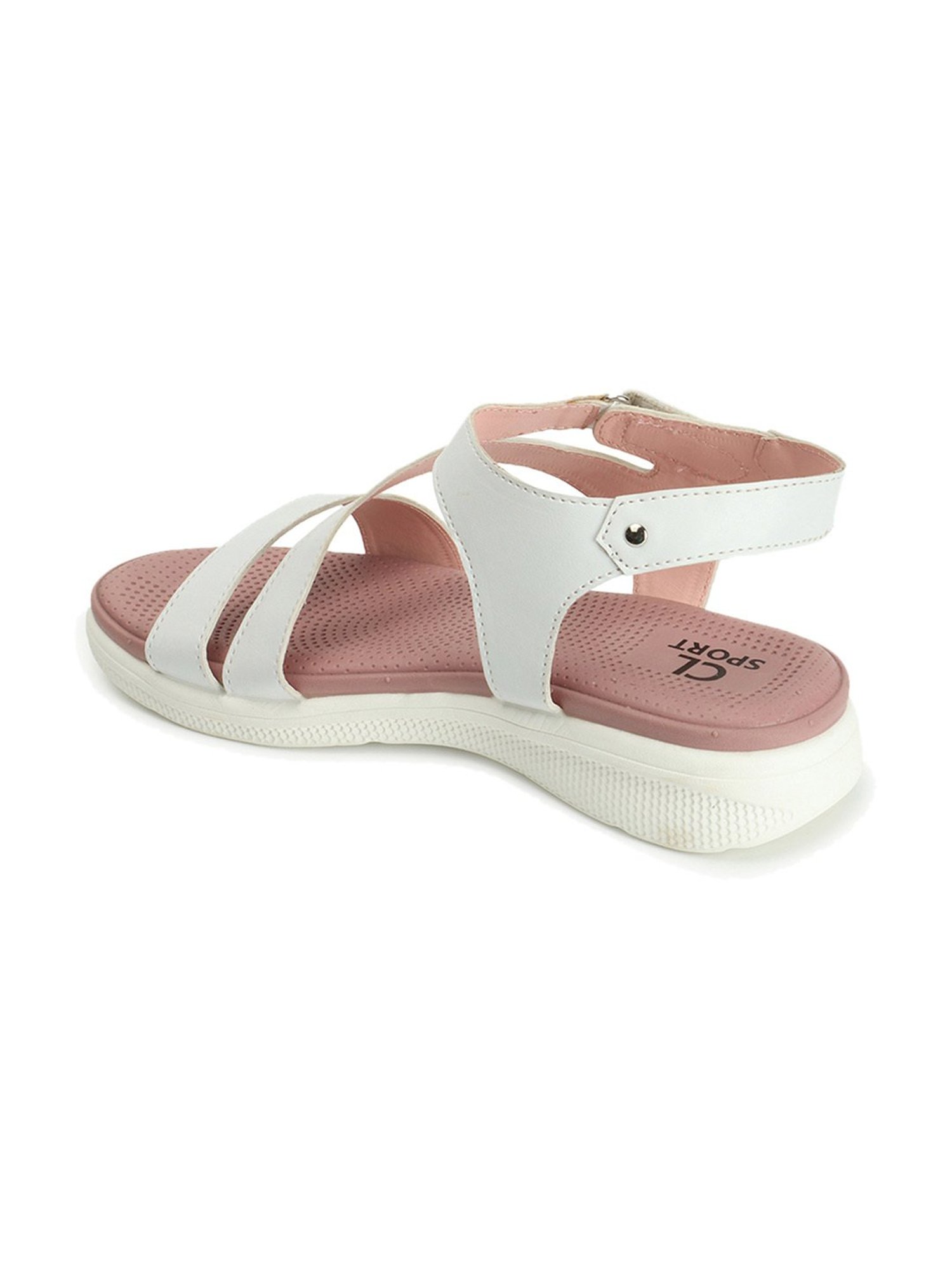 CL Sports by Carlton London Women's White Ankle Strap Wedges