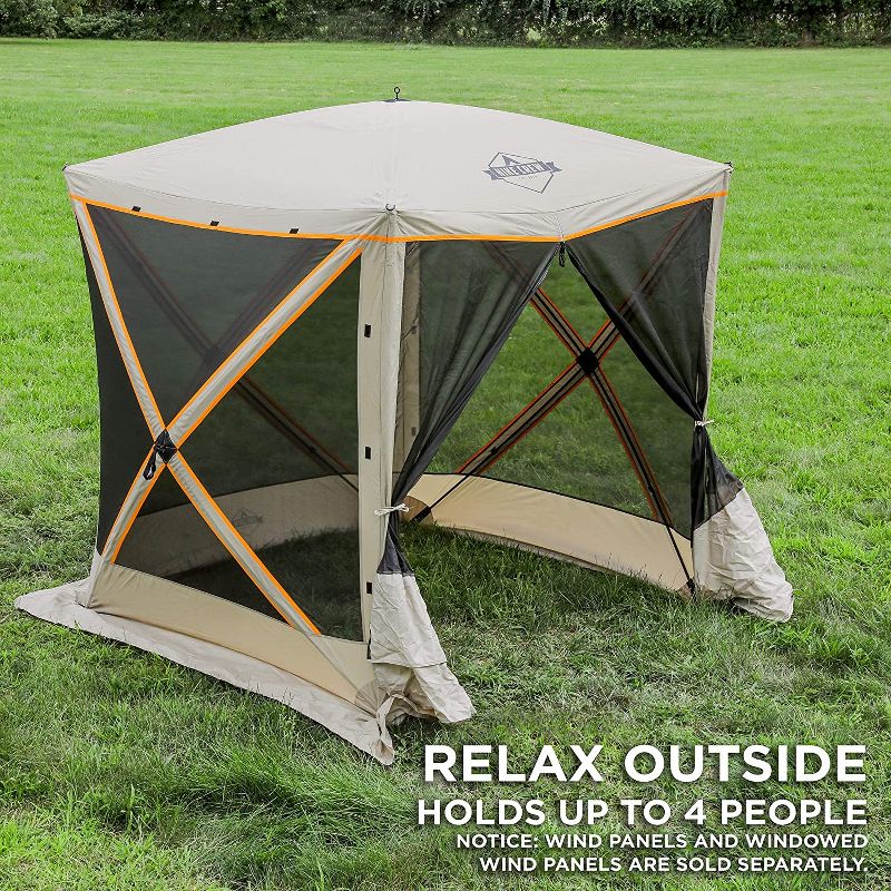 Hike Crew 4-Panel Pop-Up Screen House Gazebo 70x70 Inch &ndash; Instant Setup 4-Sided Hub Tent UV Resistant (SPF 50+) Fits 5 People Heavy Duty 210D Material &ndash; Includes Carry Bag & Ground Stakes