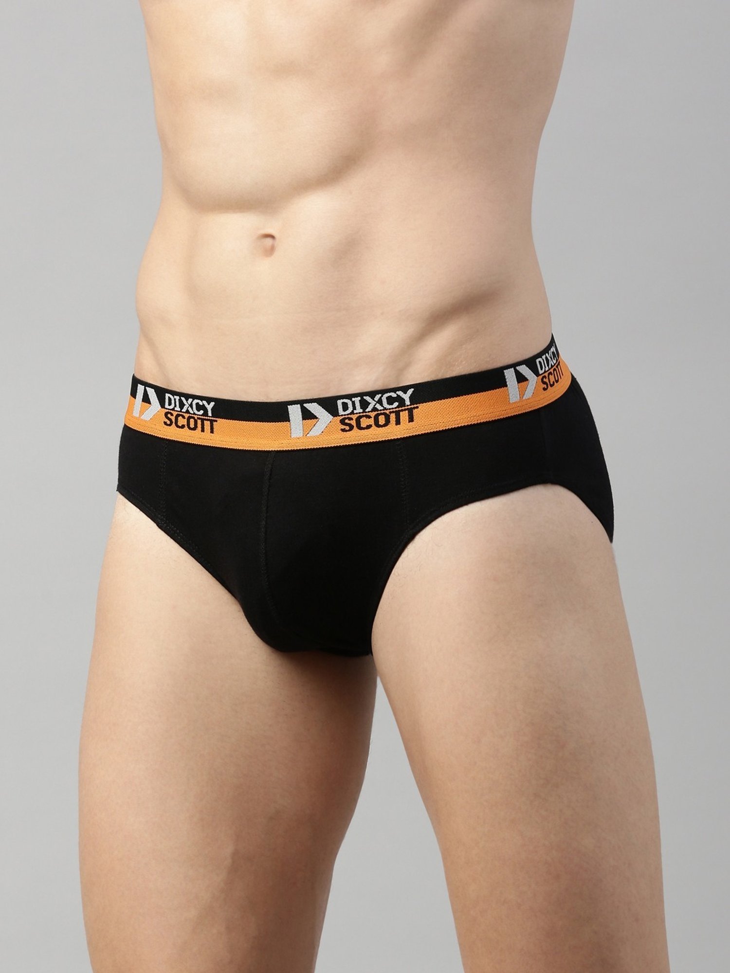 Dixcy Scott Originals Black Cotton Regular Fit Briefs - Pack Of 3