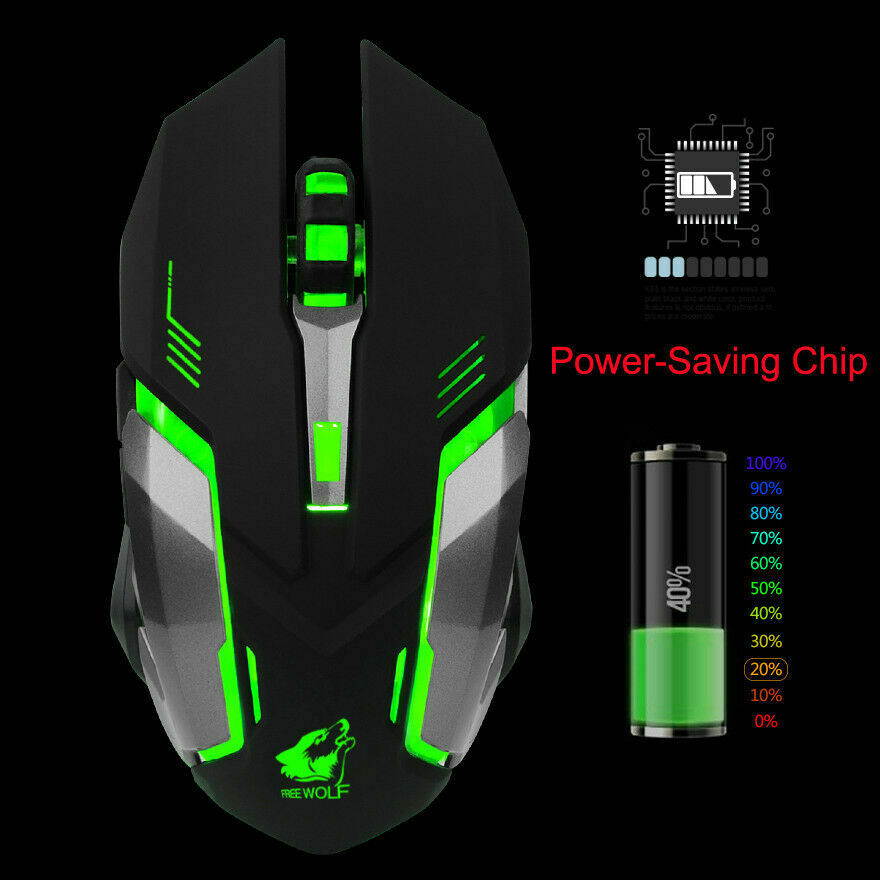 LED Rechargeable Wireless Backlit USB Optical Ergonomic Gaming X7 Mouse Mice