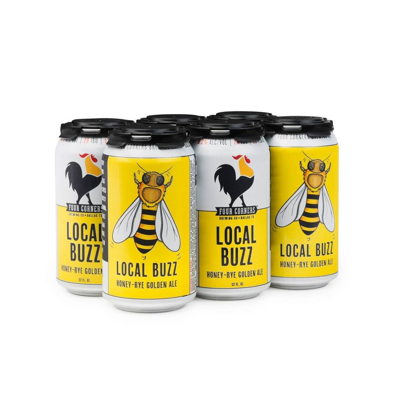 Four Corners Local Buzz Honey-Rye Golden Ale Beer - 6pk/12 fl oz Cans