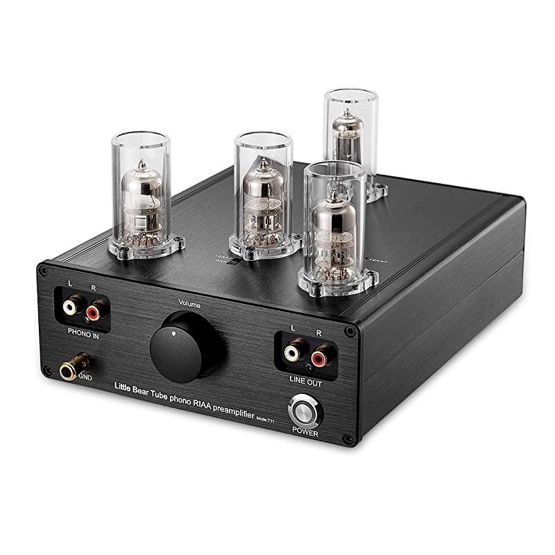 Little Bear T11 6N2/12AX7 Vacuum&Valve Tube Phono Turntable Preamplifier; MM RIAA LP Vinyl Record Player Preamp; Stereo HiFi Audio Pre-Amplifier