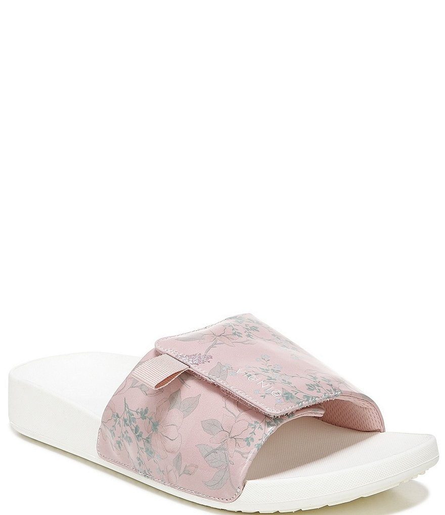 Vionic Keira Floral Print Adjustable Slides