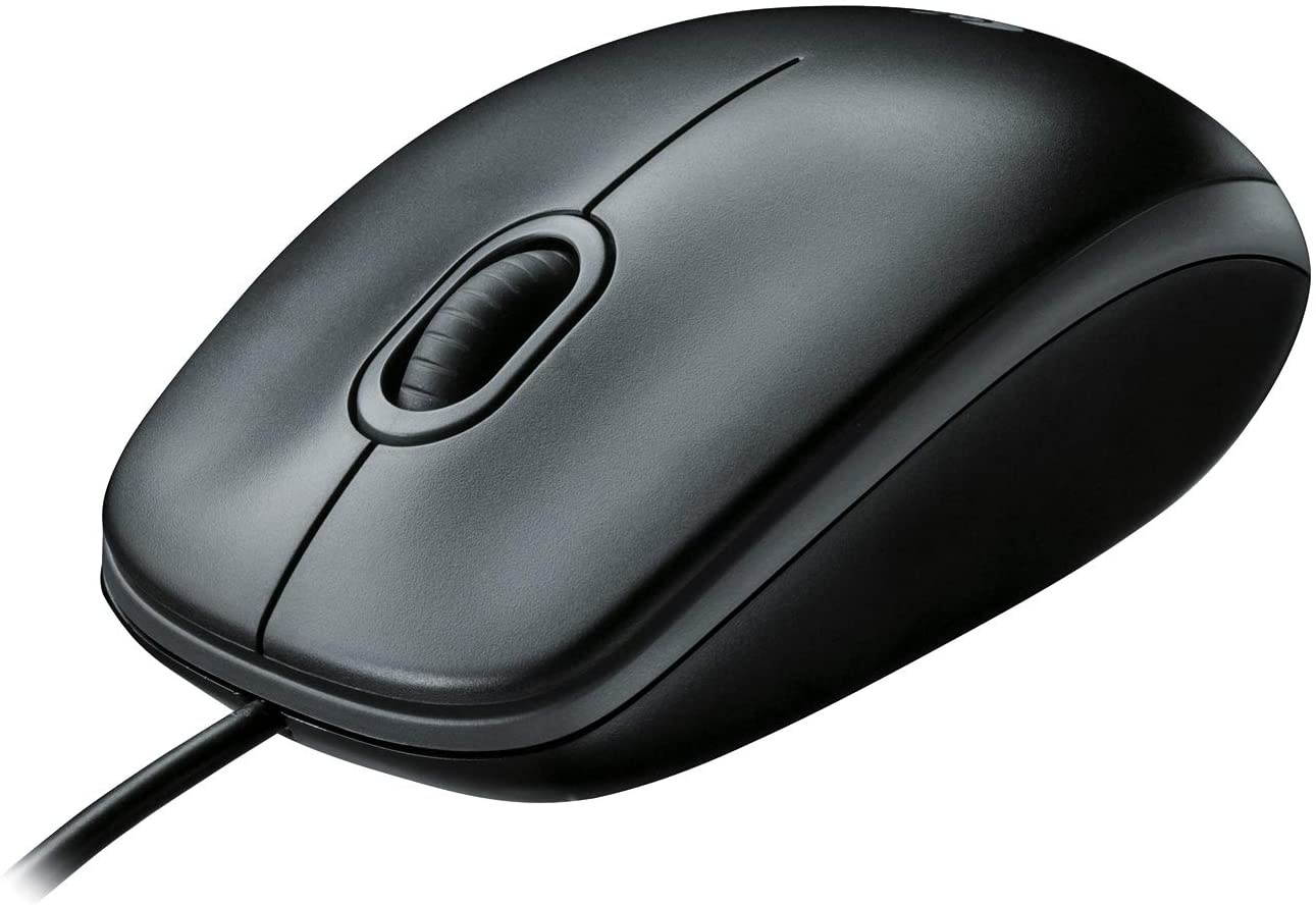 Logitech B100 Corded Mouse &ndash Wired USB Mouse for Computers and laptops for Right or Left Hand Use Black