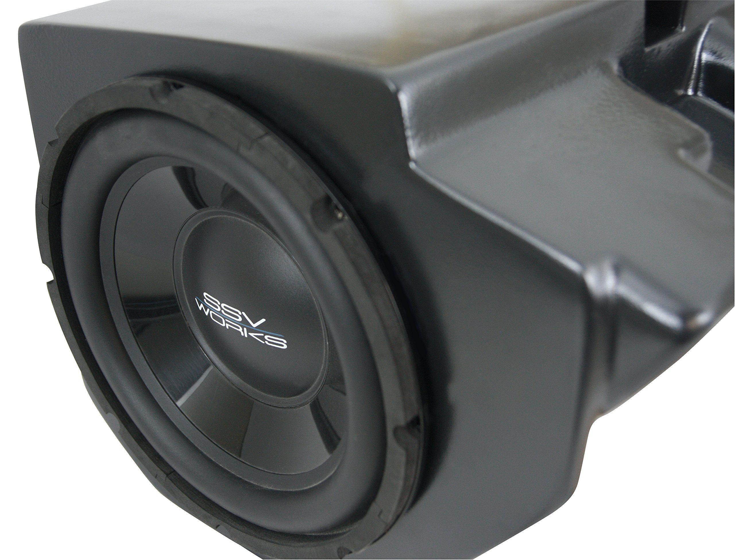 SSV Works Polaris RZR1K 2 and 4 seat and 2015 RZR900 2 and 4 seat Glove Box Replacement Subwoofer Enclosure designed for a 10" Speaker