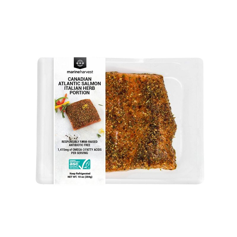 Marine Harvest Italian Herbs Salmon Portion - Frozen - 10oz