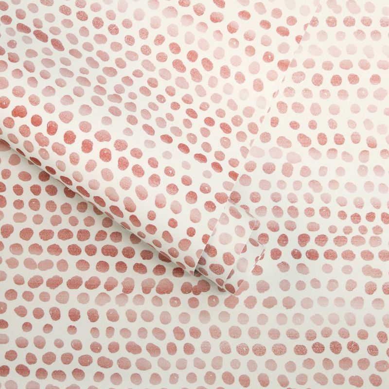 Tempaper Moire Dots Self-Adhesive Removable Wallpaper Coral