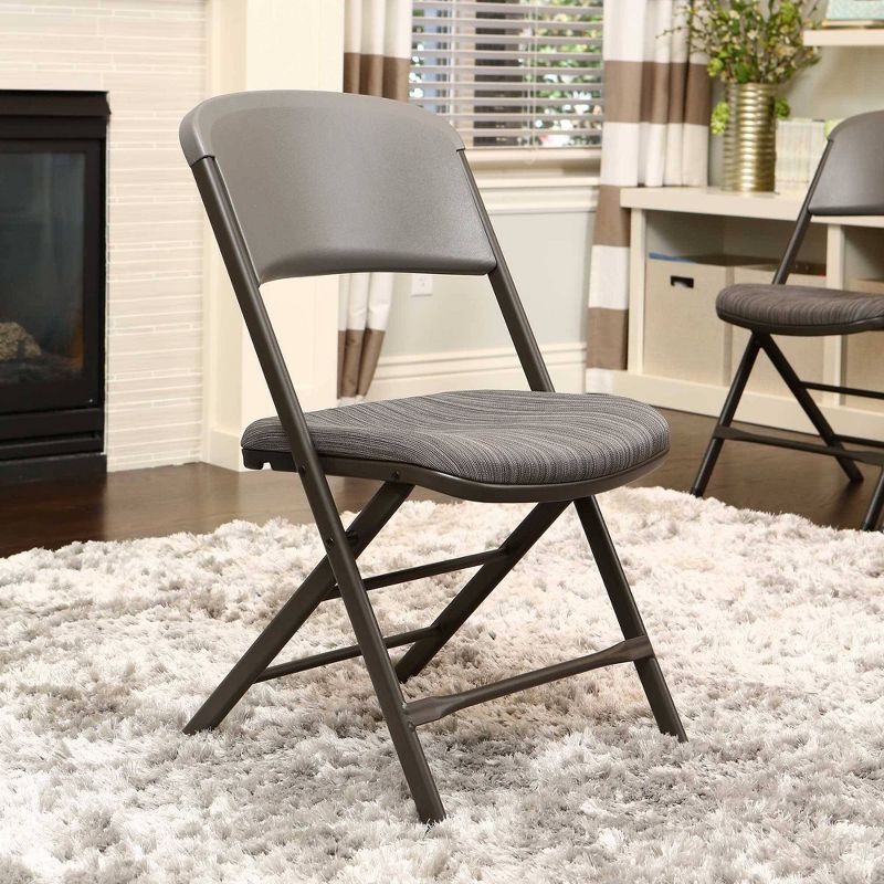 4pk Padded Commercial Grade Folding Chair Gray - Lifetime