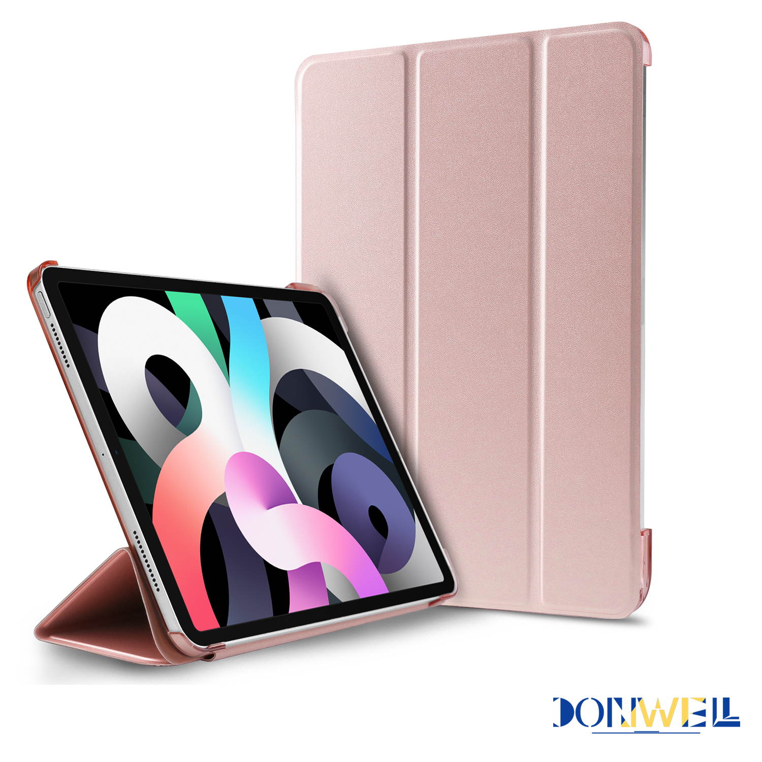 DONWELL For Apple iPad &nbsp;Air&nbsp;4th 10.9&lsquo;&rsquo;&nbsp;2020, iPad&nbsp;Pro&nbsp;11&lsquo;&rsquo;&nbsp;2020, iPad&nbsp;Pro&nbsp;11&lsquo;&rsquo;2018, &nbsp;Case&nbsp;Shockproof Leather&nbsp;Stand&nbsp;Tablet&nbsp;Cover Rose Gold