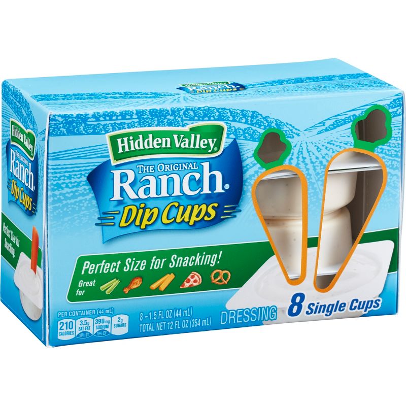 Hidden Valley Original Ranch Salad Dressing To Go Cups - 1.5fl oz/8pk
