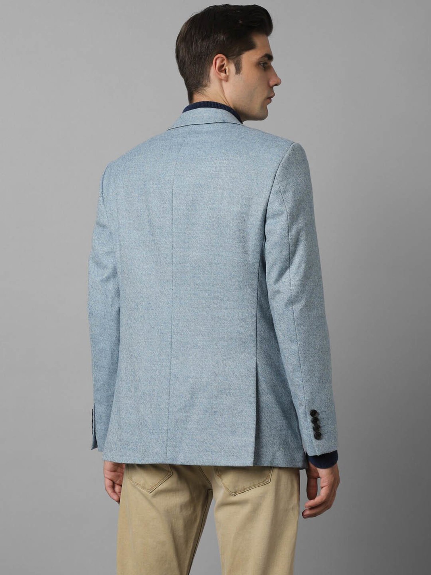 Louis Philippe Light Blue Regular Fit Blazer