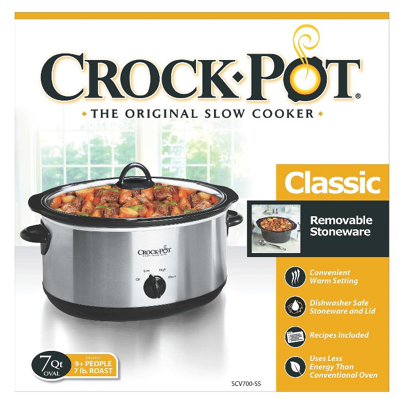 Crock-Pot SCCPVMC63SJ Multi Function Large 6 Quart Capacity 3-in-1 Home Food Cooker Convenient Kitchen Appliance, Stainless Steel