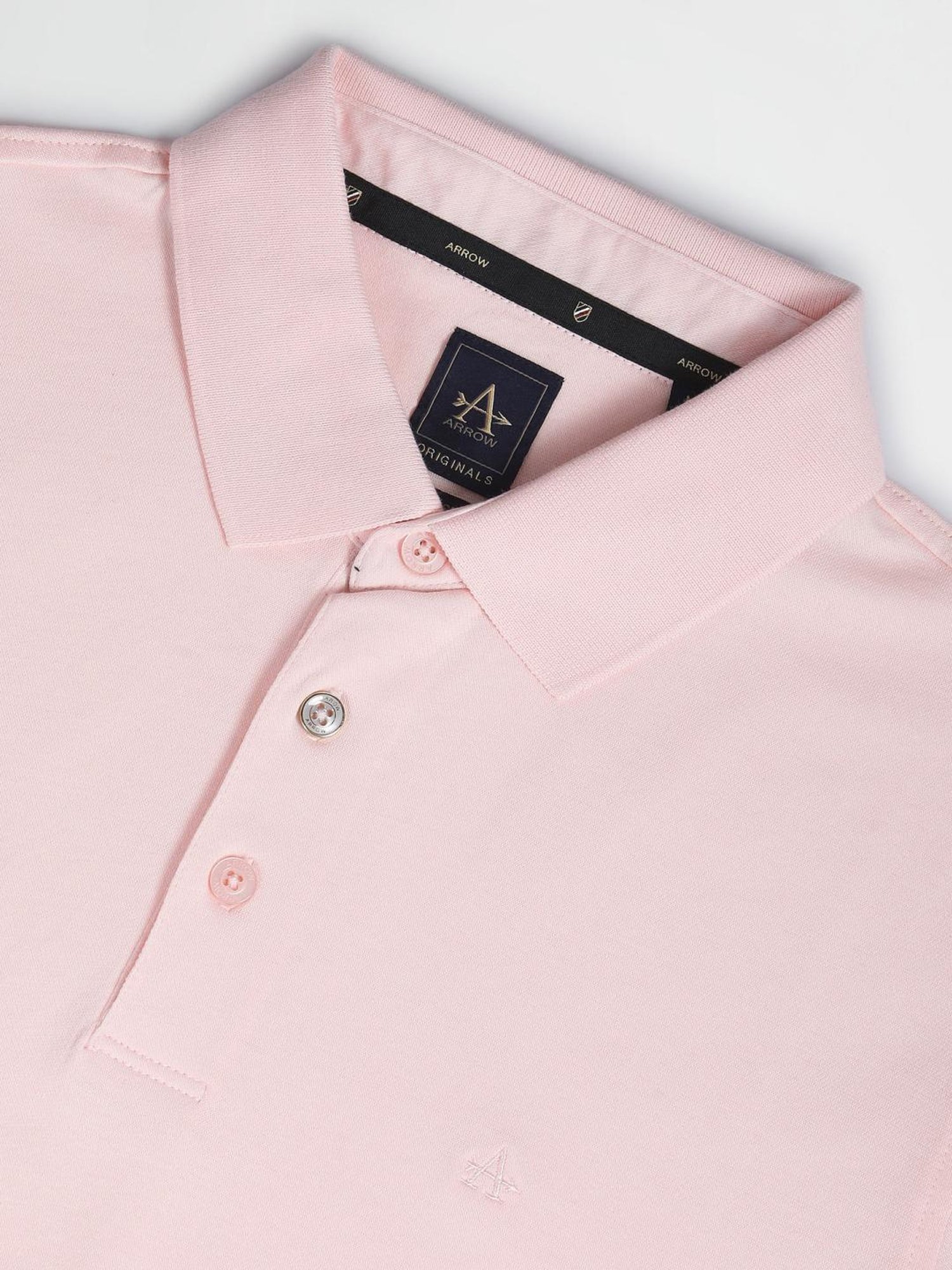 Arrow Pink Cotton Regular Fit Polo T-Shirt