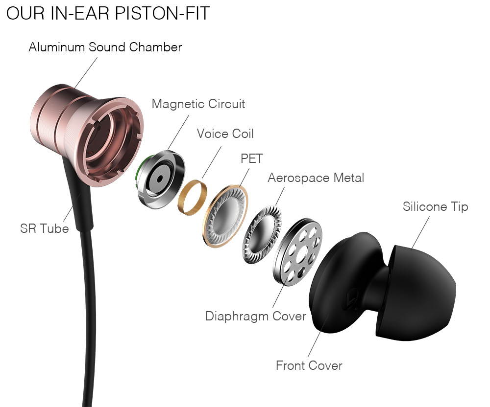 1MORE Piston Fit In-Ear Headphones (Earphones/Earbuds) with Apple iOS and Android Compatible Microphone and Remote (Rose Gold)