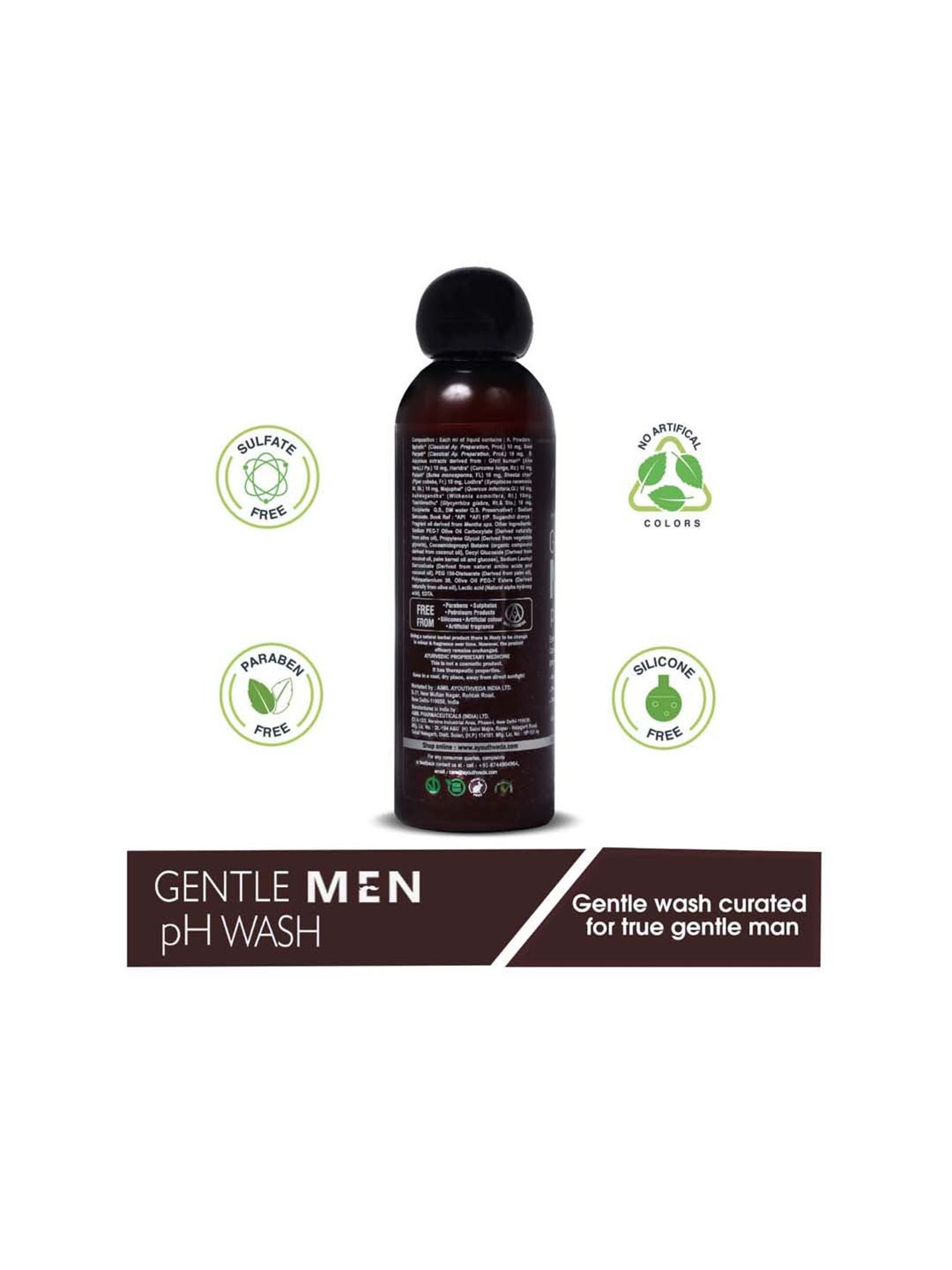 AyouthVeda Gentlemen Ph Wash - 180 ml