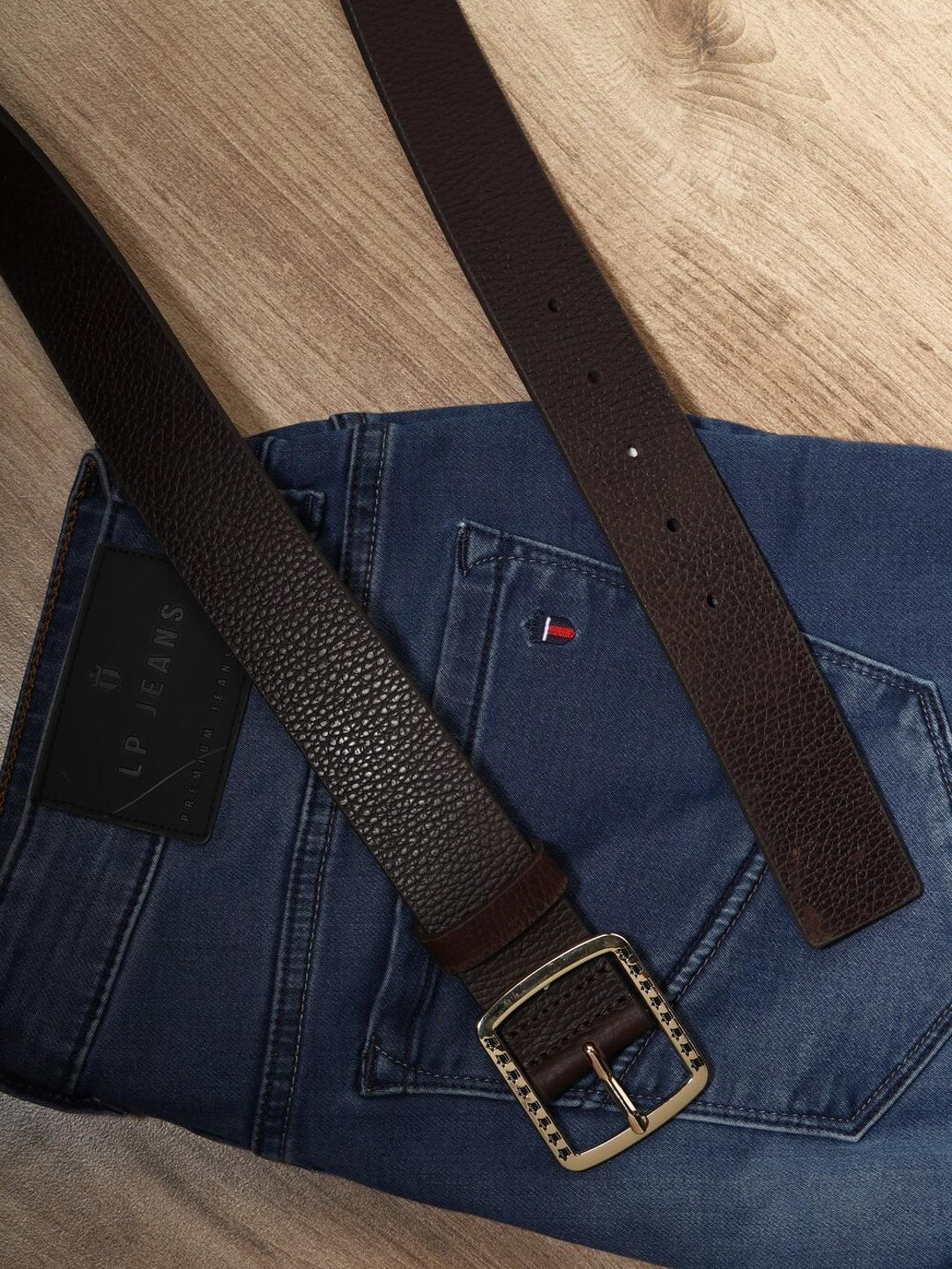 Peter England Red Canvas Solid Waist Belt for Men