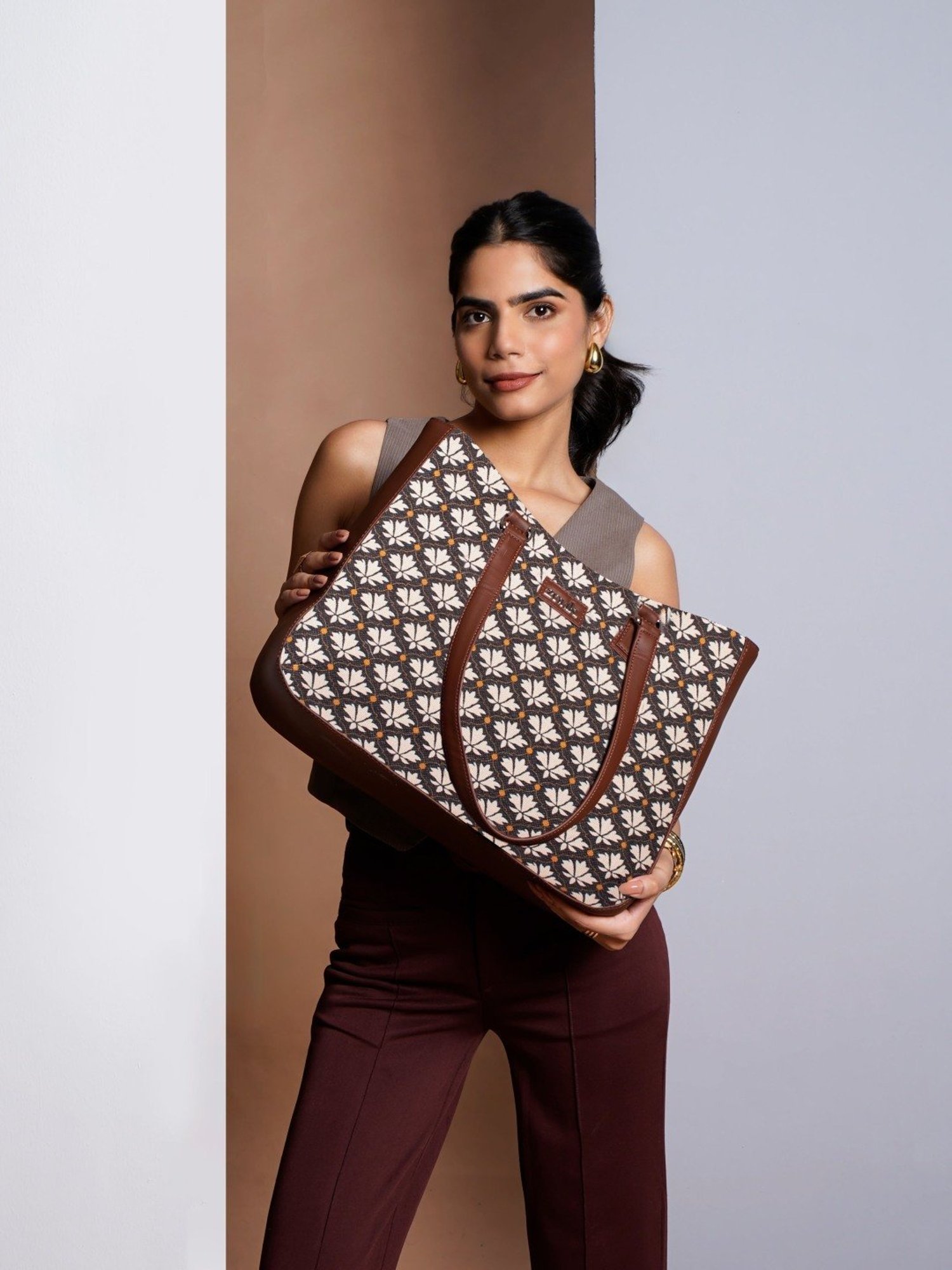 ZOUK Bidri Kaiser Printed Tote Handbag