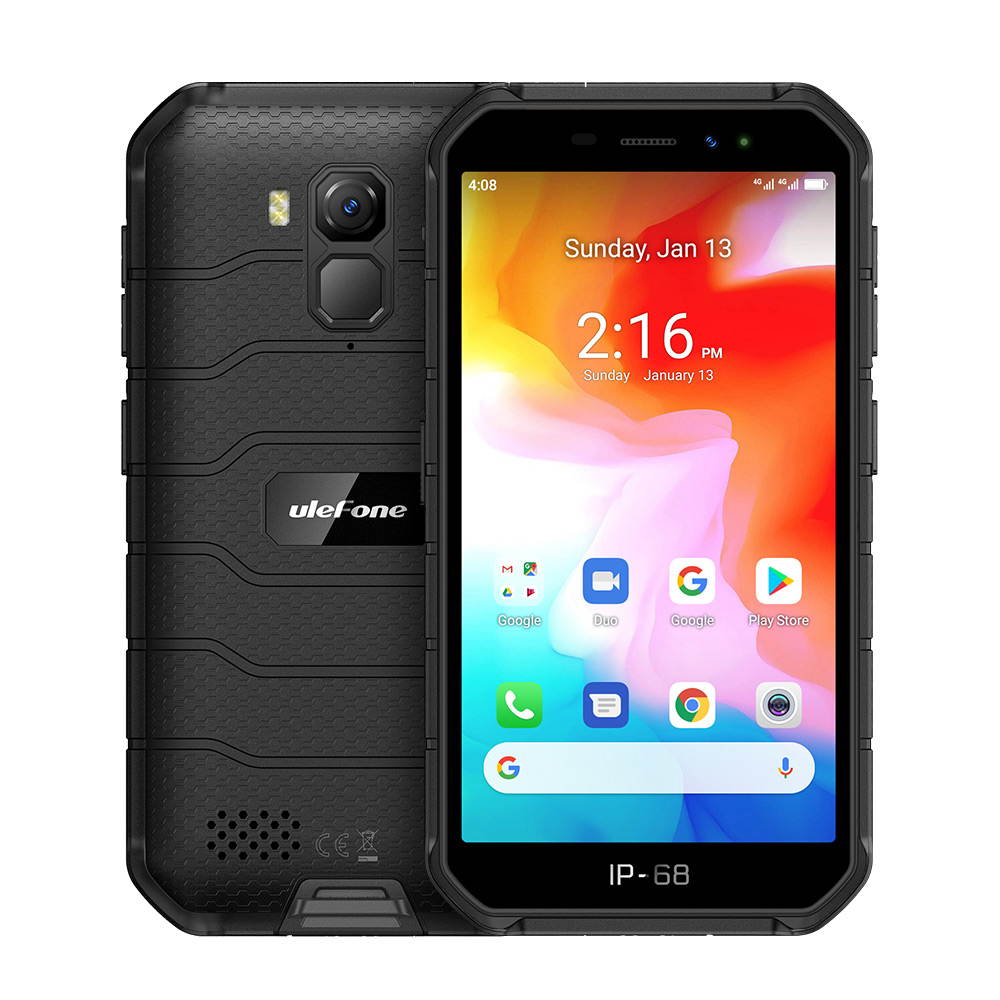 Ulefone Armor X7 Android 10 Rugged Phones, 13MP + 5MP Waterproof Cameras, IP68 Smartphone, NFC, OTG, 4G Dual Sim, 5.0 Inch Screen, 2G RAM 16GB ROM, 4000mAh Battery, GPS, Bluetooth, WIFI