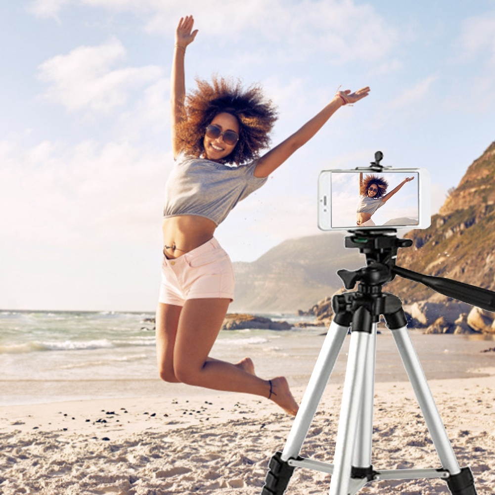 Adjustable Phone Camera Tripod Mount Stand + Phone Clip For iPhone Samsung